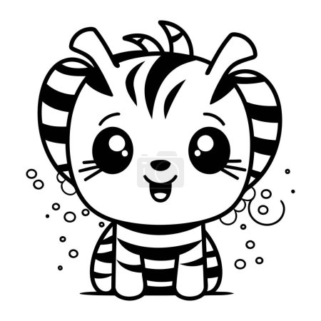 Illustration for Cute little tiger kawaii character vector illustartion design - Royalty Free Image