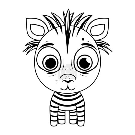 Ilustración de Diseño de dibujos animados de cebra. Animal zoológico vida naturaleza carácter infancia y adorable tema Vector ilustración - Imagen libre de derechos