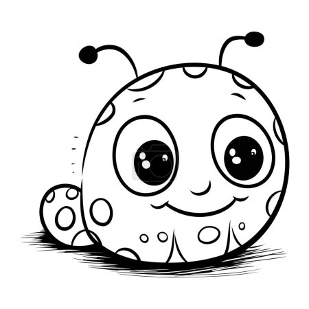 Illustration for Black and White Cartoon Illustration of Cute Alien Character for Coloring Book - Royalty Free Image