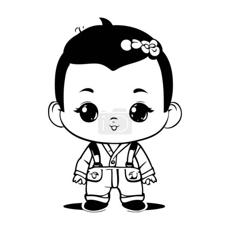 Illustration for Cute little baby boy in casual clothes cartoon vector illustration graphic design - Royalty Free Image