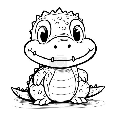 Illustration for Cute Crocodile Cartoon Mascot Character Vector Illustration - Royalty Free Image