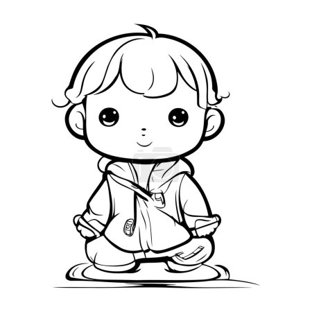 Photo for Cute little boy in kimono cartoon vector illustration graphic design - Royalty Free Image