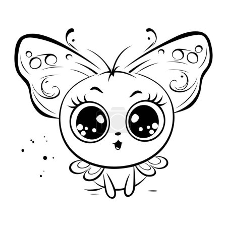 Illustration for Cute butterfly. Vector illustration. Coloring book for kids. - Royalty Free Image