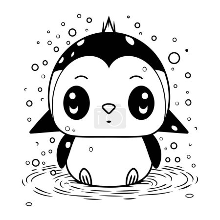 Illustration for Cute penguin animal cartoon vector illustration graphic design vector illustration graphic design - Royalty Free Image