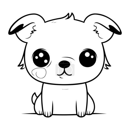 Téléchargez les illustrations : Illustration vectorielle de chien de dessin animé mignon. Caractère animal mignon. - en licence libre de droit