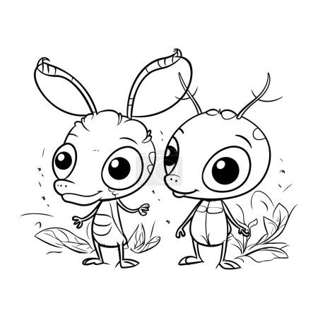 Illustration for Cute Cartoon Snail   Black and White Vector Illustration for Coloring Book - Royalty Free Image