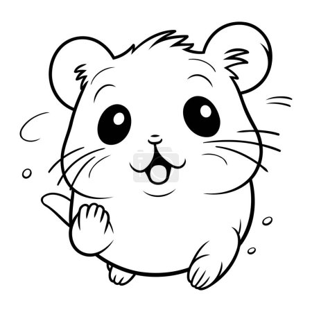 Illustration for Illustration of a Cute Hamster Cartoon Character Coloring Book - Royalty Free Image