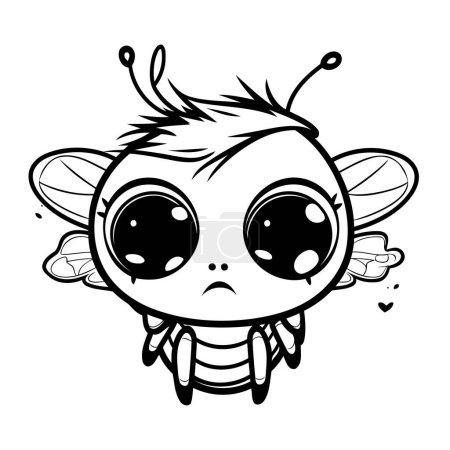 Illustration for Funny cartoon fly with big eyes. Vector illustration of a cute little fly. - Royalty Free Image