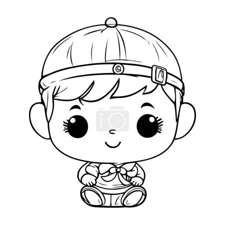 Illustration for Cute little boy with japanese costume character vector illustration design - Royalty Free Image