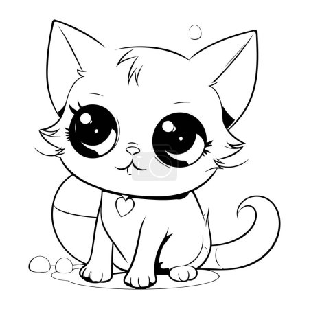 Photo for Cute cartoon cat. Vector illustration for coloring book or page. - Royalty Free Image