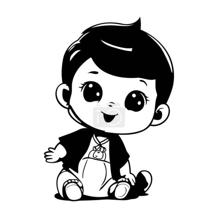 Illustration for Cute little boy in suit isolated on white background. vector illustration - Royalty Free Image