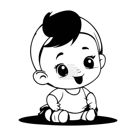 Illustration for Cute baby boy cartoon vector illustration graphic design vector illustration graphic design - Royalty Free Image