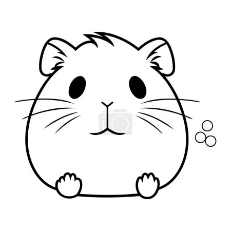 Téléchargez les illustrations : Jolie bande dessinée de hamster. Illustration vectorielle d'un hamster. - en licence libre de droit
