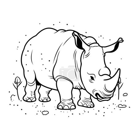 Ilustración de Rinoceronte. Ilustración vectorial de un rinoceronte. - Imagen libre de derechos
