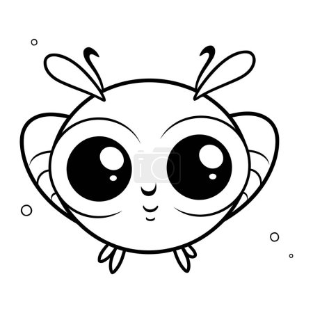 Téléchargez les illustrations : Mignon petite abeille kawaii personnage icône vectoriel illustration designicon - en licence libre de droit