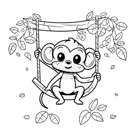 Ilustración de Diseño de dibujos animados mono. Zoológico animal vida naturaleza y fauna tema Vector ilustración - Imagen libre de derechos