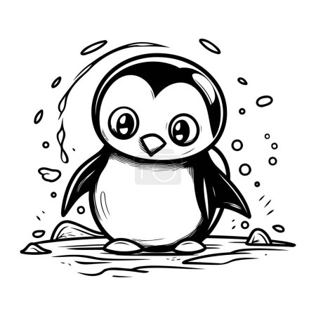 Illustration for Cute penguin. sketch for your design. Vector illustration. - Royalty Free Image