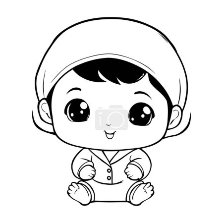 Illustration for Cute little boy baby character vector illustration designicon vector illustration design - Royalty Free Image