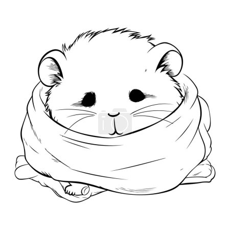 Téléchargez les illustrations : Joli hamster enveloppé dans un bandage. Illustration vectorielle. - en licence libre de droit