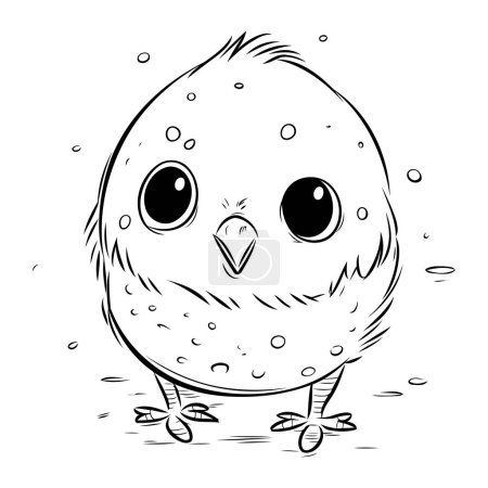 Téléchargez les illustrations : Illustration d'un personnage de bande dessinée bébé oiseau mignon pour livre à colorier - en licence libre de droit