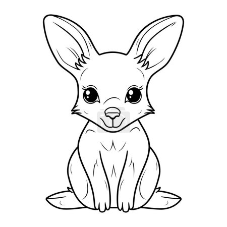 Ilustración de Lindo conejo de dibujos animados. Ilustración vectorial. Aislado sobre fondo blanco. - Imagen libre de derechos