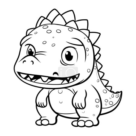 Téléchargez les illustrations : Image vectorielle de personnage de dessin animé de dinosaure mignon - en licence libre de droit