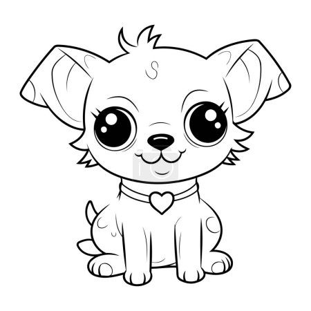 Illustration for Cute cartoon dog. Vector illustration. Coloring book for children. - Royalty Free Image