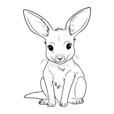 Illustration for Cute cartoon kangaroo. Vector illustration for coloring book. - Royalty Free Image