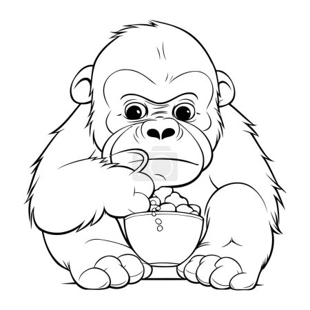 Illustration for Gorilla Cartoon Mascot Character Mascot Illustration - Royalty Free Image