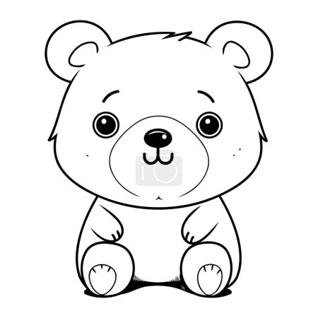 Ilustración de Libro para colorear para niños. oso de peluche sobre un fondo blanco - Imagen libre de derechos