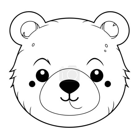 Illustration for Cute bear face cartoon vector illustration graphic design vector illustration graphic design - Royalty Free Image