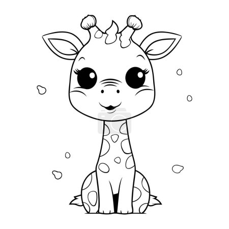 Illustration for Cute giraffe animal cartoon vector illustration graphic design vector illustration graphic design - Royalty Free Image