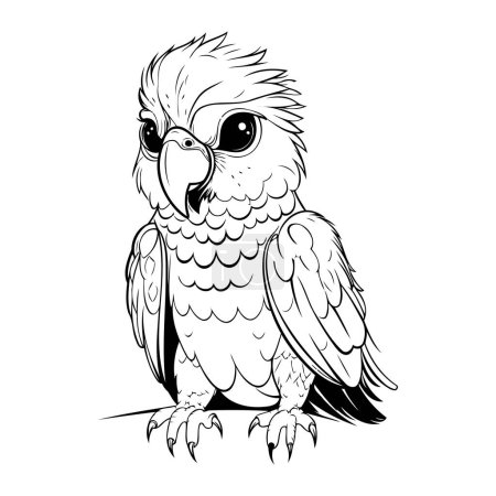 Téléchargez les illustrations : Perroquet sur fond blanc. Illustration vectorielle d'un perroquet. - en licence libre de droit