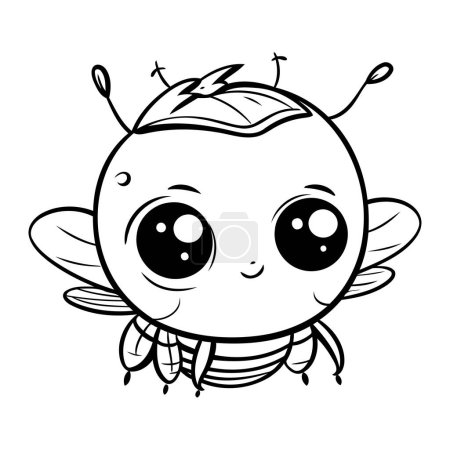 Illustration for Black and White Cartoon Illustration of Cute Insect Animal Character for Coloring Book - Royalty Free Image