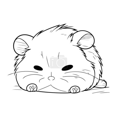 Photo for Cute hamster vector illustration. Hand drawn hamster isolated on white background. - Royalty Free Image