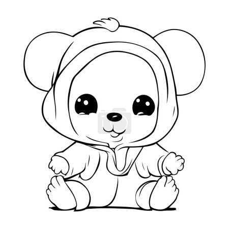 Illustration for Coloring Page Outline Of Cute Cartoon Elephant. Vector Illustration. - Royalty Free Image