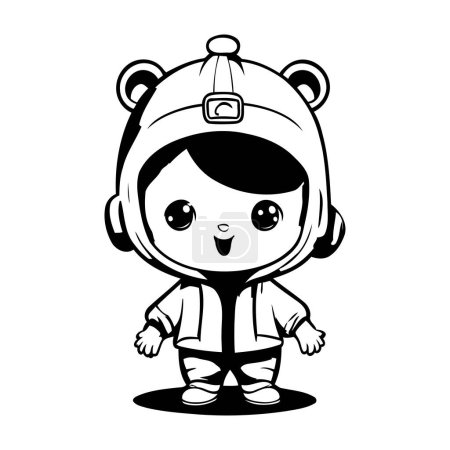 Illustration for Cute little boy dressed as astronaut character cartoon vector illustration graphic design - Royalty Free Image