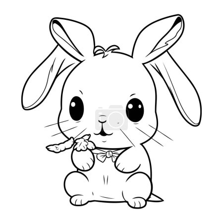 Illustration for Rabbit with Easter egg. Vector illustration for coloring book or page. - Royalty Free Image