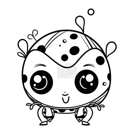 Ilustración de Lindo pequeño mariquita kawaii carácter icono vector ilustración diseño - Imagen libre de derechos