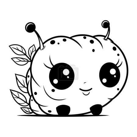 Illustration for Cute cartoon caterpillar. Vector illustration of cute caterpillar. - Royalty Free Image