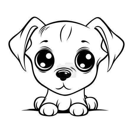 Illustration for Cute cartoon dog. Vector illustration isolated on a white background. - Royalty Free Image