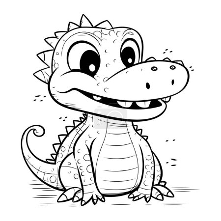 Illustration for Cute cartoon crocodile. Vector illustration isolated on white background. - Royalty Free Image