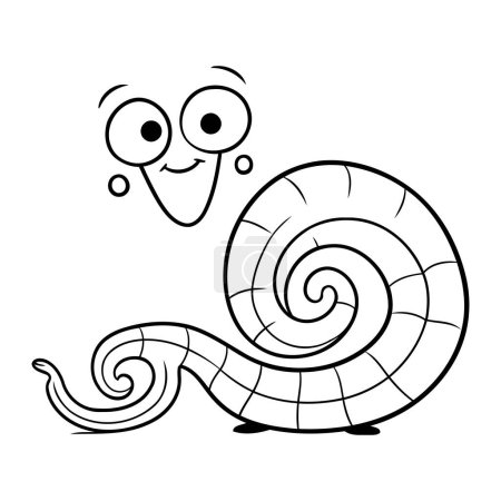 Illustration for Coloring book for children. funny cartoon snail. Vector illustration. - Royalty Free Image