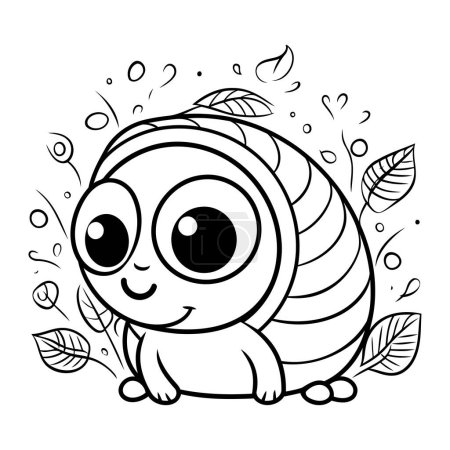 Illustration for Cute snail. Coloring book for children. Vector illustration. - Royalty Free Image