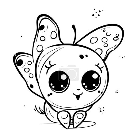 Illustration for Cute Butterfly Cartoon Mascot Character. Vector Illustration. - Royalty Free Image