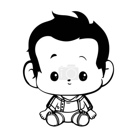 Illustration for Cute little baby boy character vector illustration designicon vector illustration design - Royalty Free Image