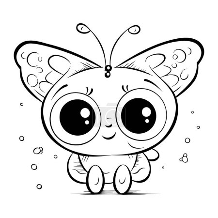 Illustration for Cute Butterfly Cartoon Character Vector Illustration. Mascot Character - Royalty Free Image