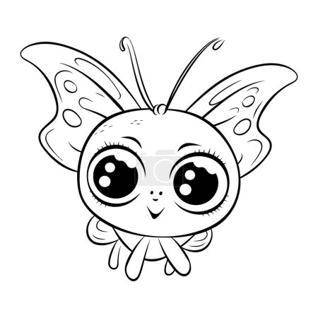 Illustration for Cute cartoon butterfly. Coloring book for children. Vector illustration. - Royalty Free Image