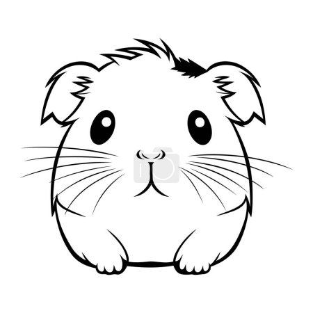 Téléchargez les illustrations : Joli hamster. Illustration vectorielle isolée sur fond blanc. - en licence libre de droit