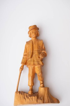 Photo for Transcarpathian national figurine Hutsul with trembito - Royalty Free Image
